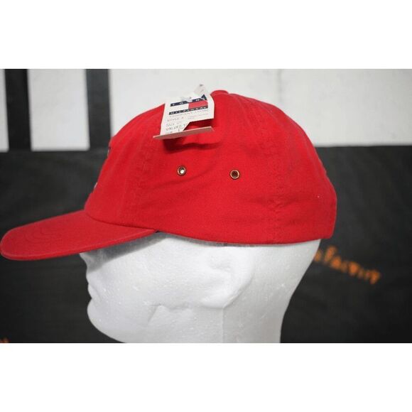 Tommy Hilfiger Red Logo Hat Adjustable Strapback Cap - NWT - Picture 3 of 7